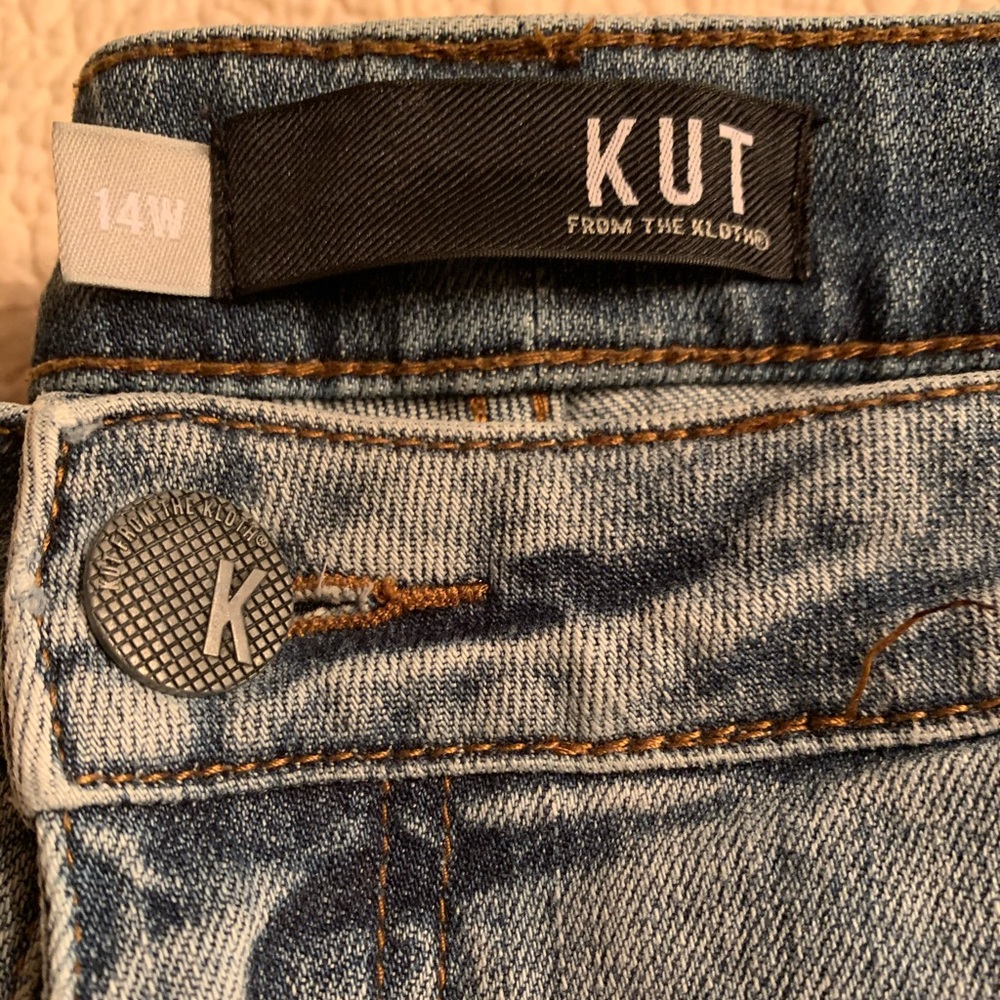 Kut from the Kloth 14 W distressed looking jeans.